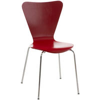BESUCHERSTUHL Holz rot - Rot, Holz/Metall (45/85/49cm) - CLP