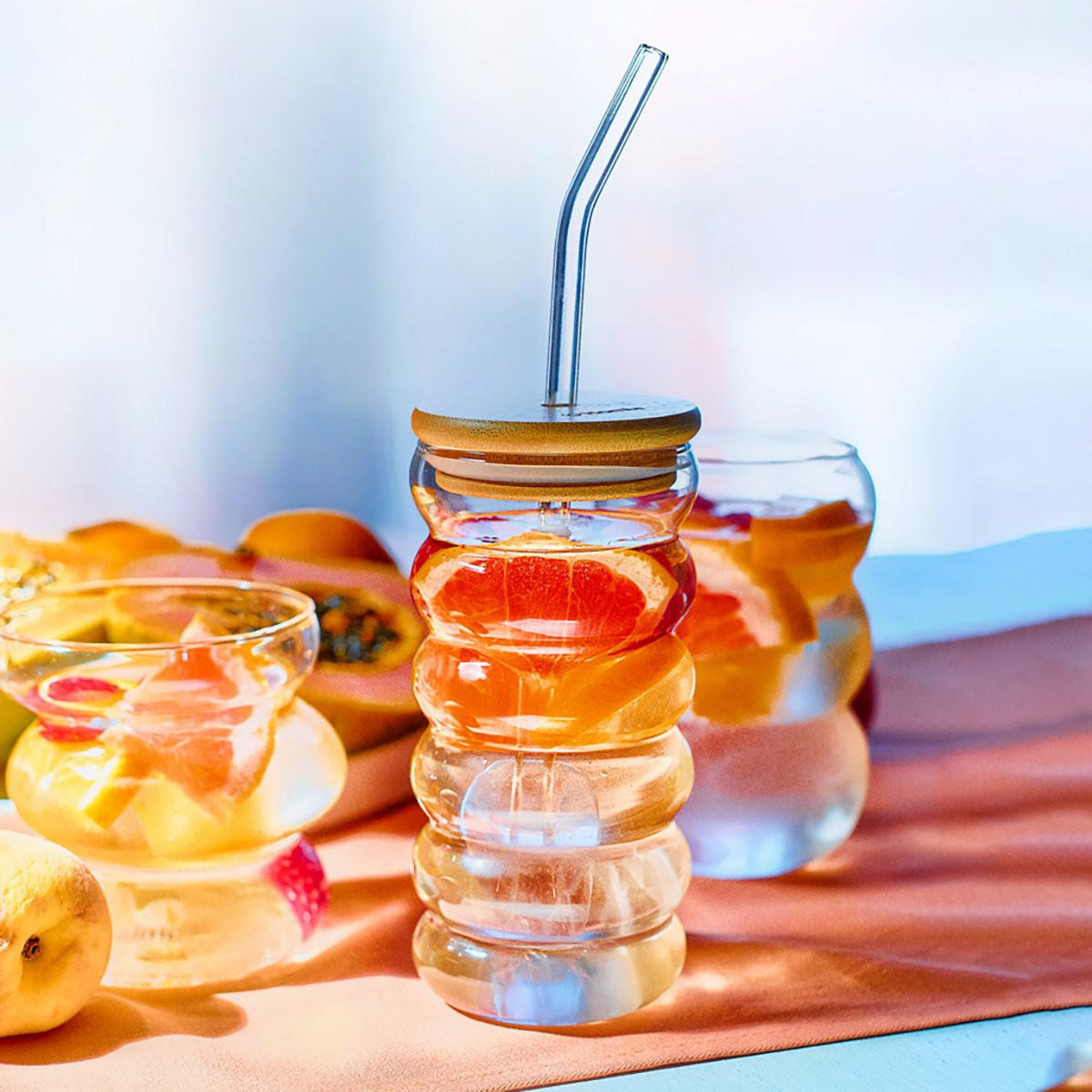 GLÄSERSET Bubbly Summer 0,45 l 4er-Set - Transparent, Glas (0.45L) - Homla