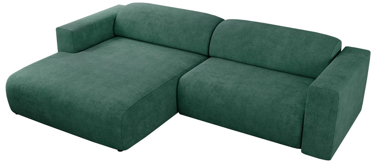 ECKSOFA PASADENA Grün Struktur - Links Seite - Schwarz/Grün, Kunststoff/Textil (288/180cm) - MKS