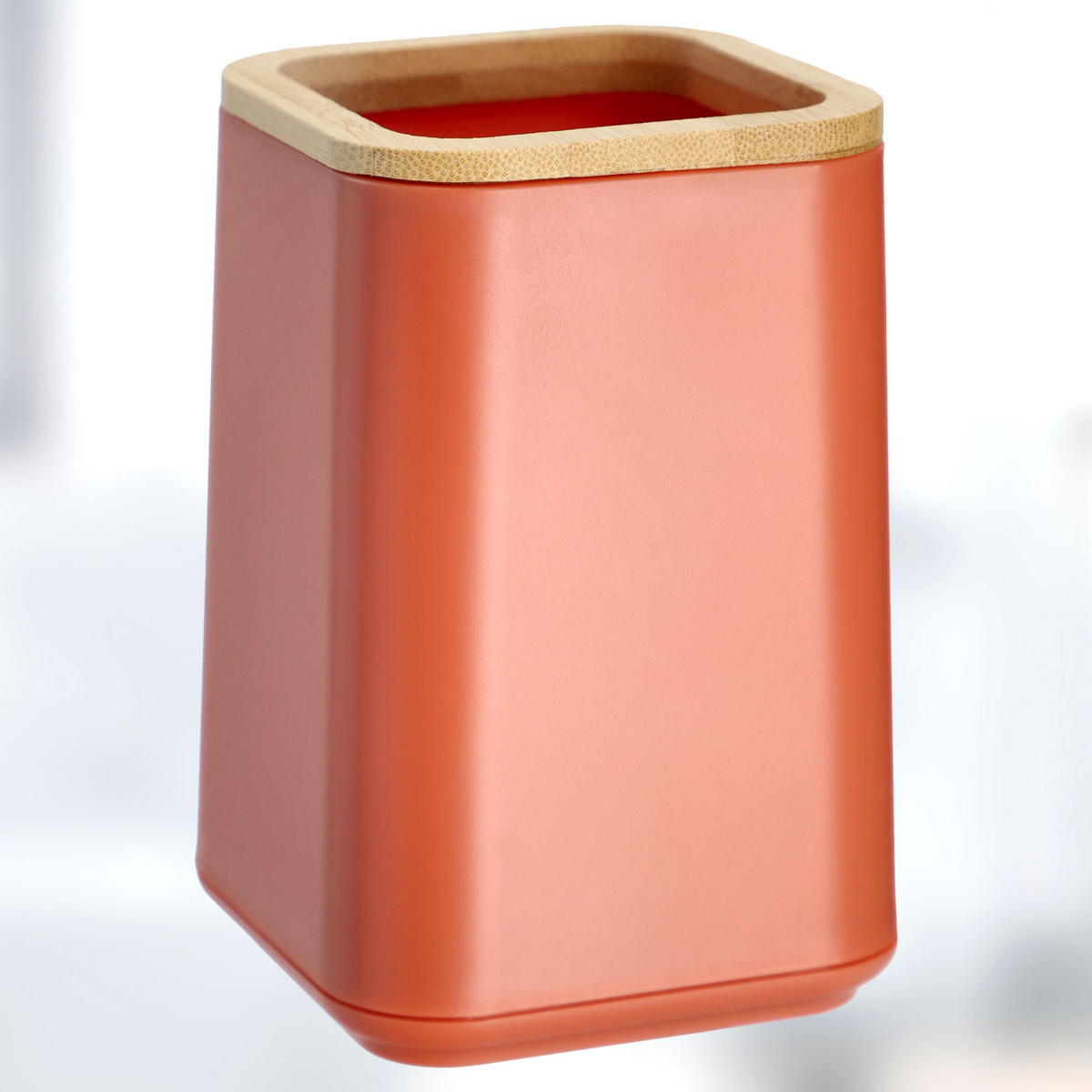 BADEZIMMERBECHER aus Bambus rosa - Rosa, Kunststoff (8/11cm) - KADAX
