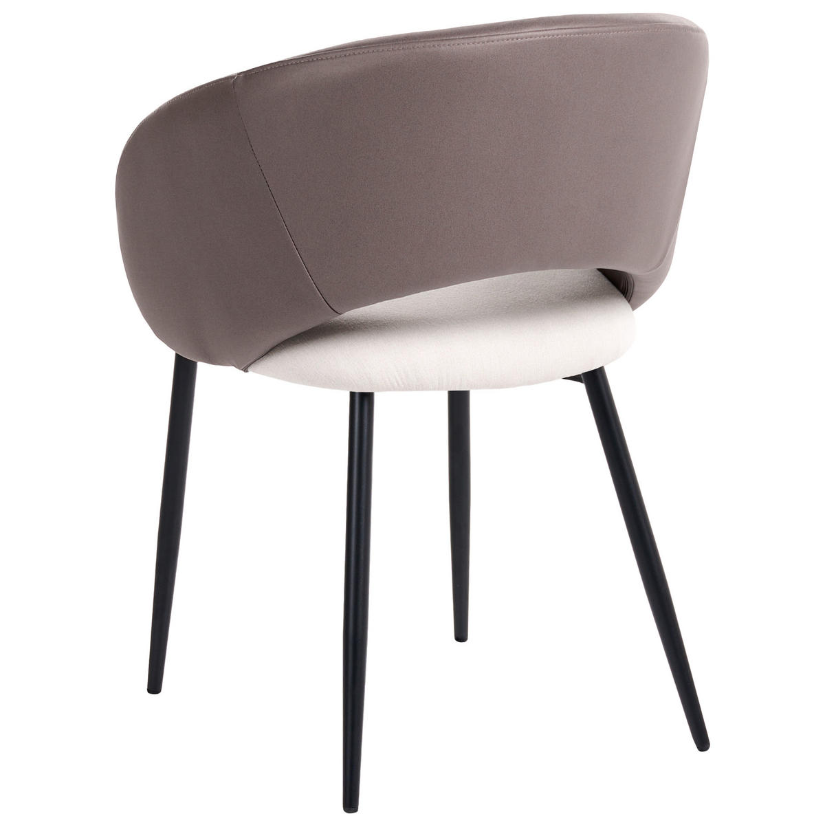 STUHL 2er-Set Stoff Braun/Hellbeige Walla - Beige/Schwarz, Textil (58/77/56cm) - Beliani