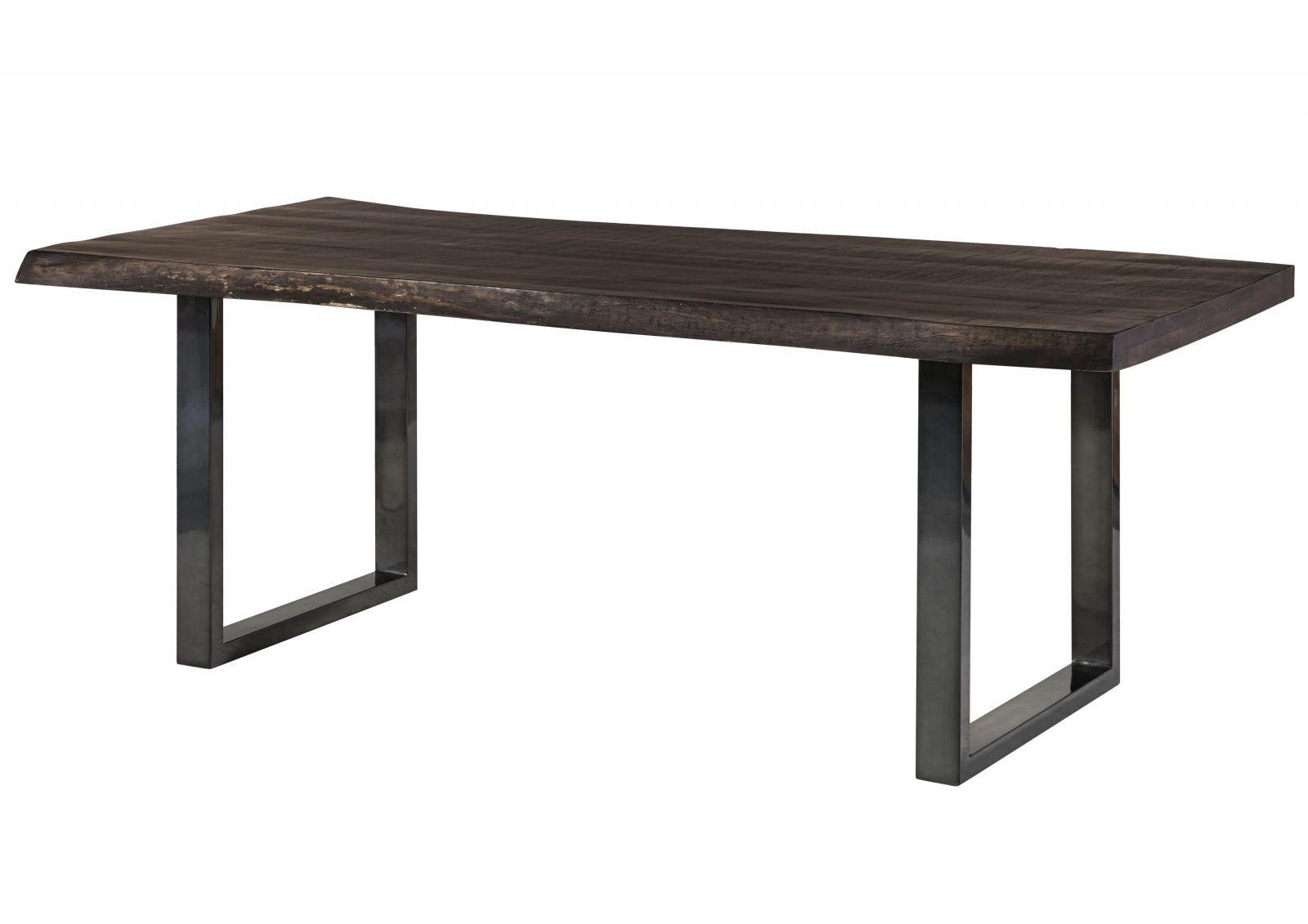 BAUMTISCH Mango 220x100x77 grau lackiert / U-Beine anthrazit glänzend FREEFORM 5 - Grau, Holz (220/100/77cm) - Massivmoebel24