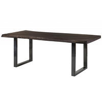 BAUMTISCH Mango 220x100x77 grau lackiert / U-Beine anthrazit glänzend FREEFORM 5 - Grau, Holz (220/100/77cm) - Massivmoebel24