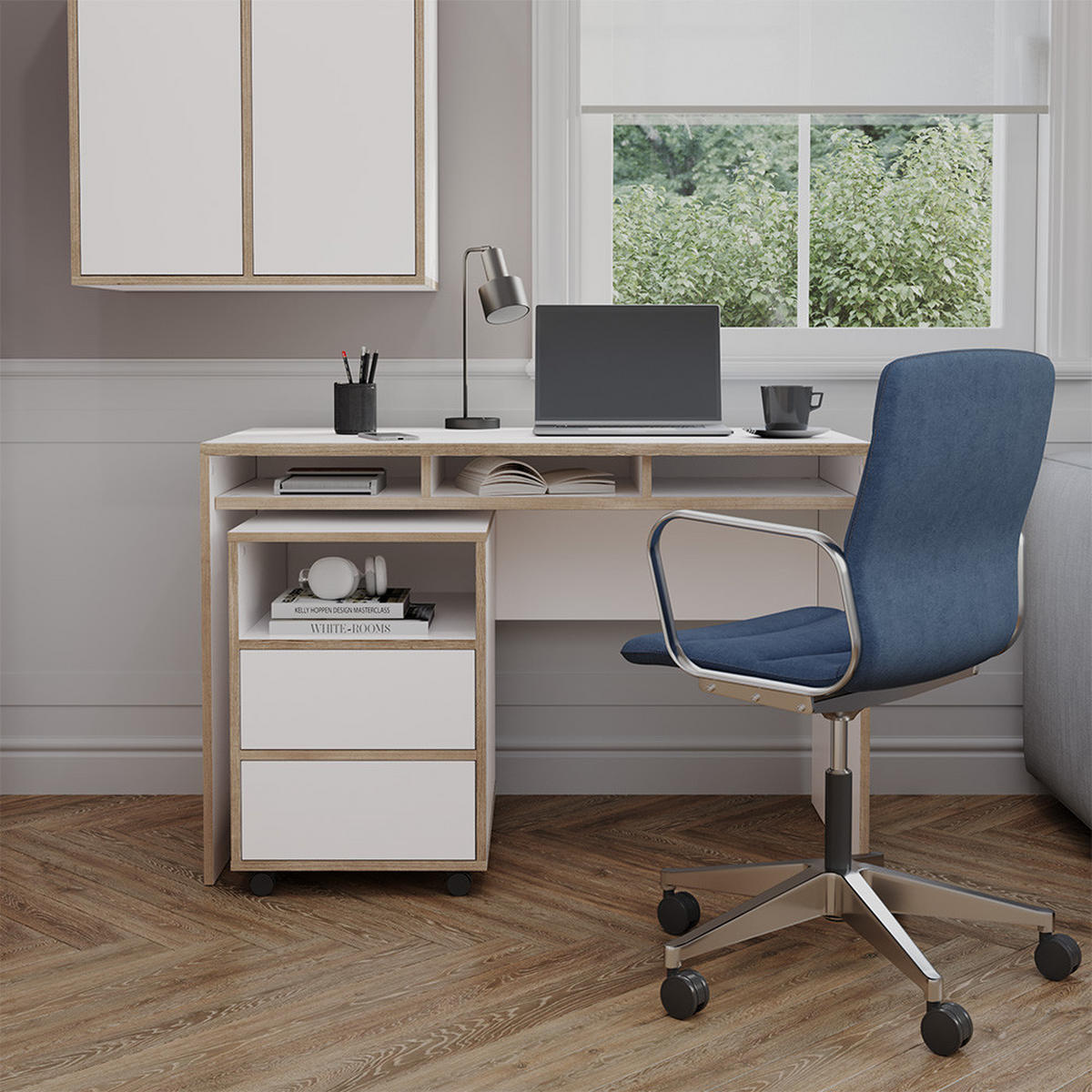 PSACÍ STŮL Tetrix Bílá - bílá/béžová, kompozitní dřevo (55/112/75cm) - Vicco