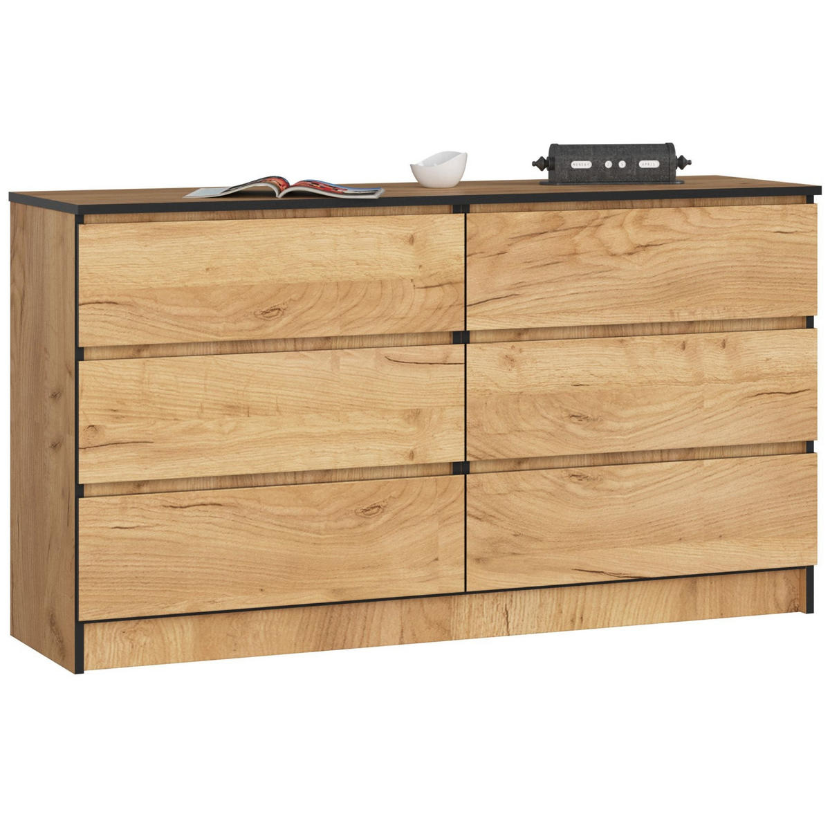 KOMMODE Eiche Craft 77/138/40 - Eiche Wotan, Holzwerkstoff (138/77/40cm) - RAUMHIRSCH FURNITURE