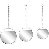 WANDSPIEGEL schwarz 24/29/33 cm 3er Set Odos - Schwarz, Metall (33/80/1cm) - Beliani