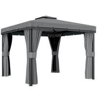 PAVILLON Metall Dunkelgrau - Dunkelgrau, Metall (296/265/296cm) - Outsunny