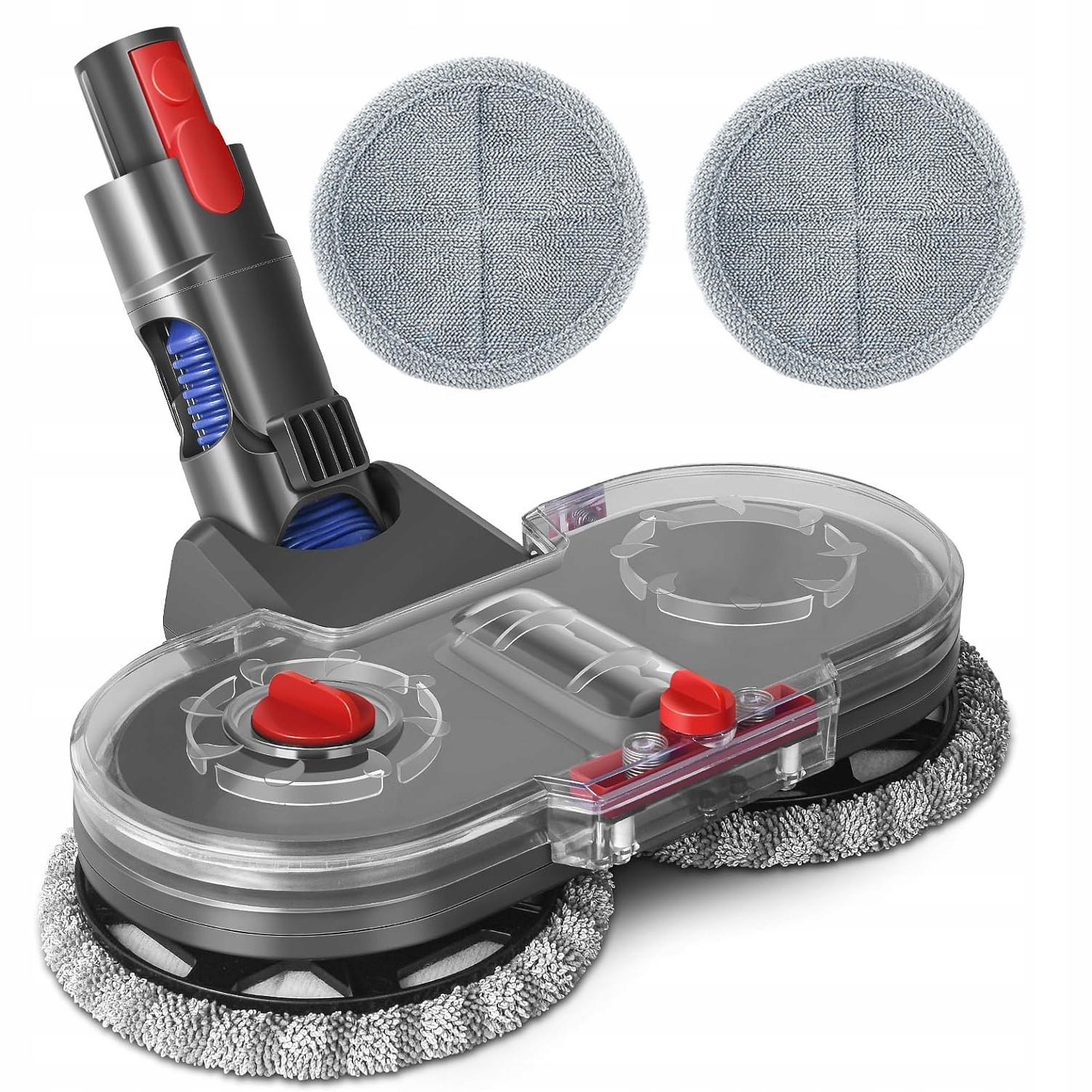 MOPPBÜRSTE V7 V8 V10 V11 V15 Set, 2 Mikrofaser-Pads, 160 U/min, Nass- und Trockenwischen, waschbar 60 °C - Multicolor, Kunststoff/Metall (10/10/10cm)