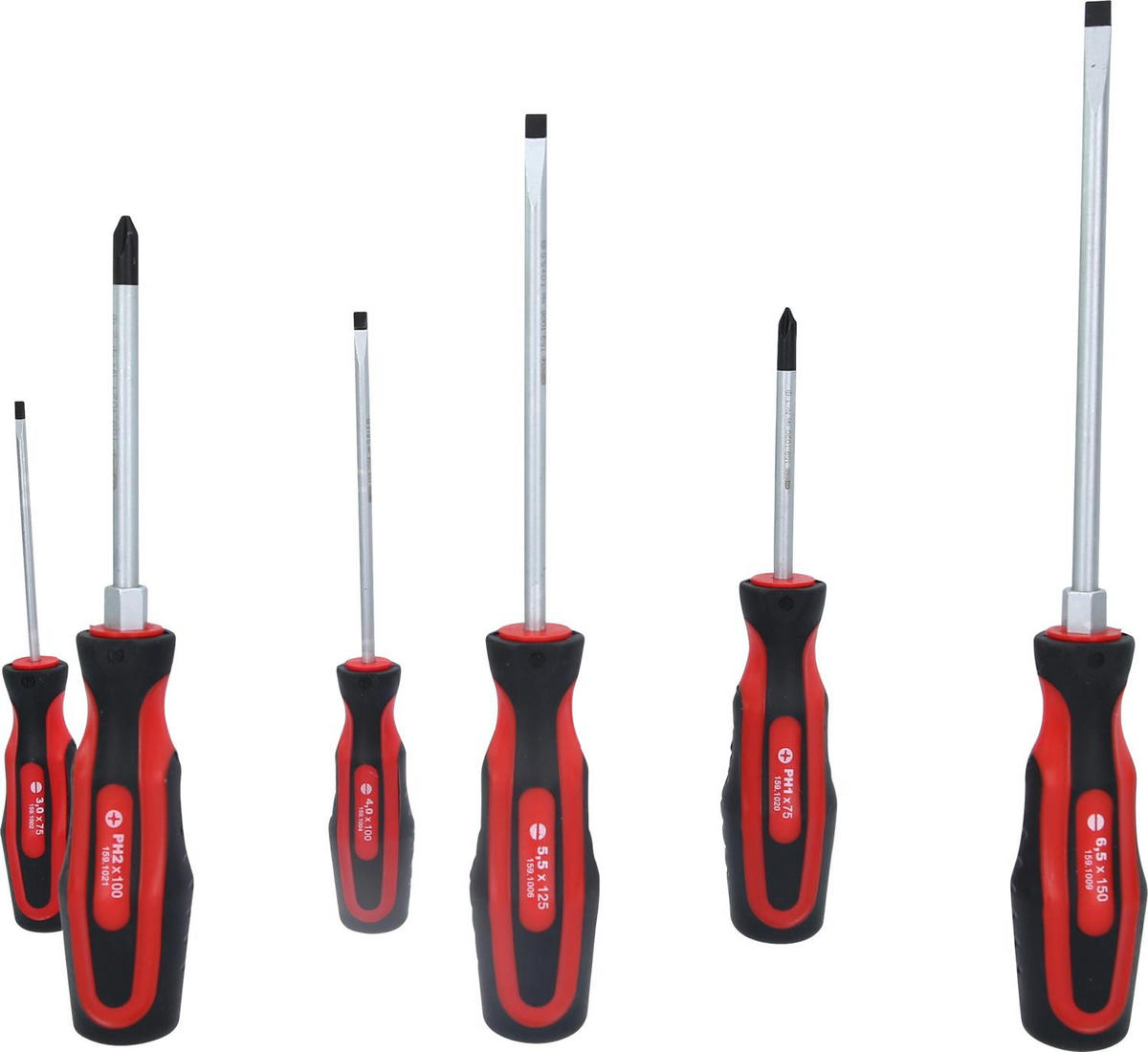 ERGOTORQUEPLUS SCHRAUBENDREHER-SATZ, 6-TLG SCHLITZ, PH - Multicolor, Kunststoff/Metall (14/31cm) - KS Tools