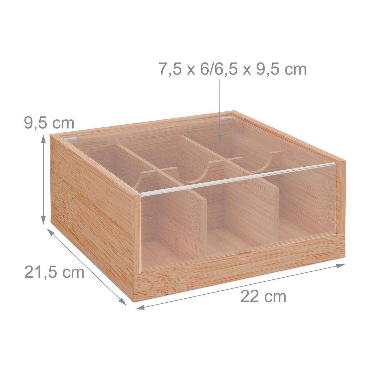 TEEBOX - Hellbraun, Holz/Kunststoff (22/9.5/21.5cm) - Relaxdays