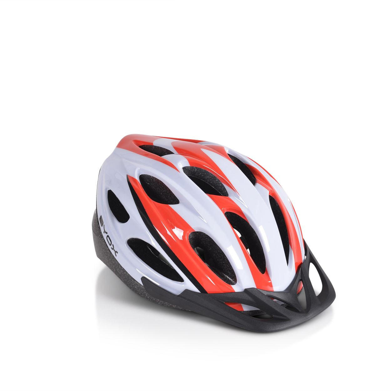 KINDERHELM Y02 rot Größe L 58-62 cm, 17 Löcher, LED-Licht, EPS + PVC-Schale, einstellbar - Rot, Kunststoff (24/30cm)