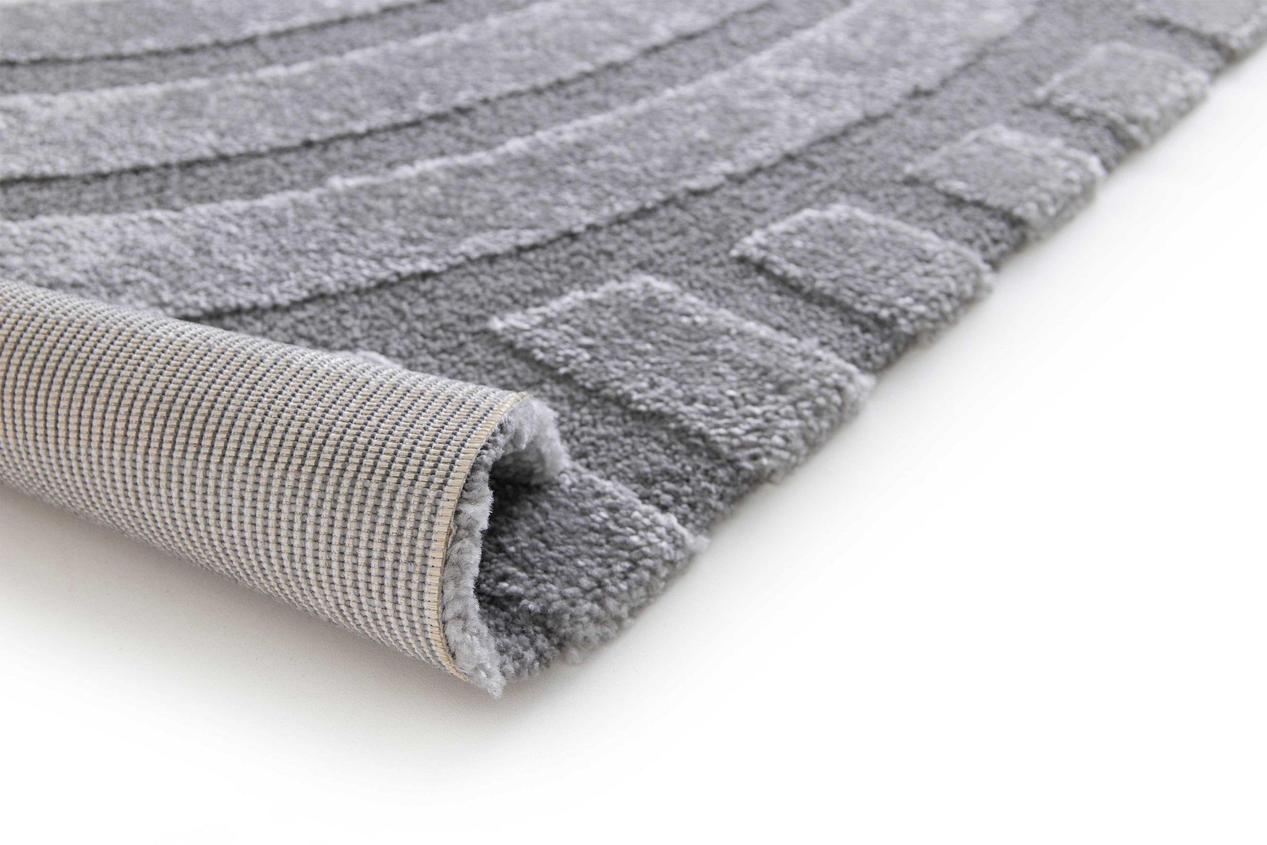 WEBTEPPICH Mit Relief In Grau Snowy 120/170 cm - Grau, Naturmaterialien/Textil (120/170cm) - Atticgo