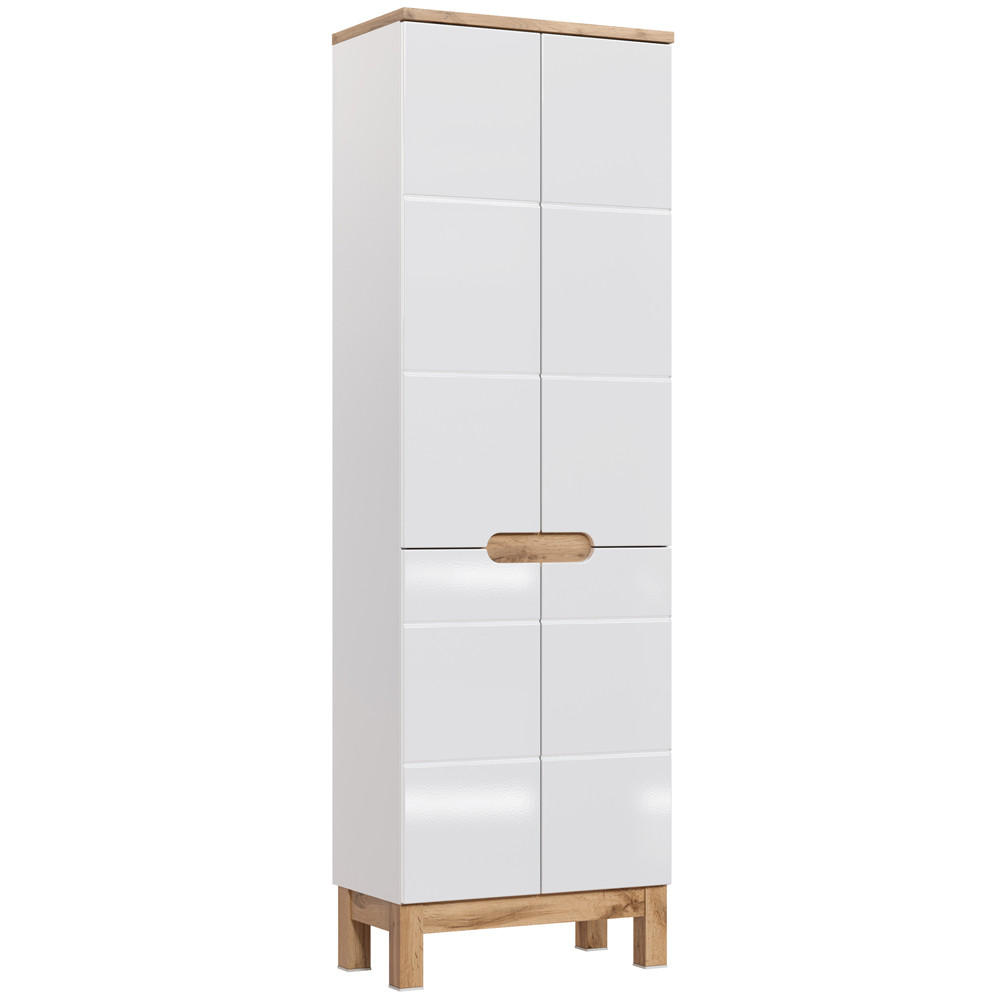 HOCHSCHRANK Solna-56 - Weiß, Holzwerkstoff (60/187/33cm) - Lomado