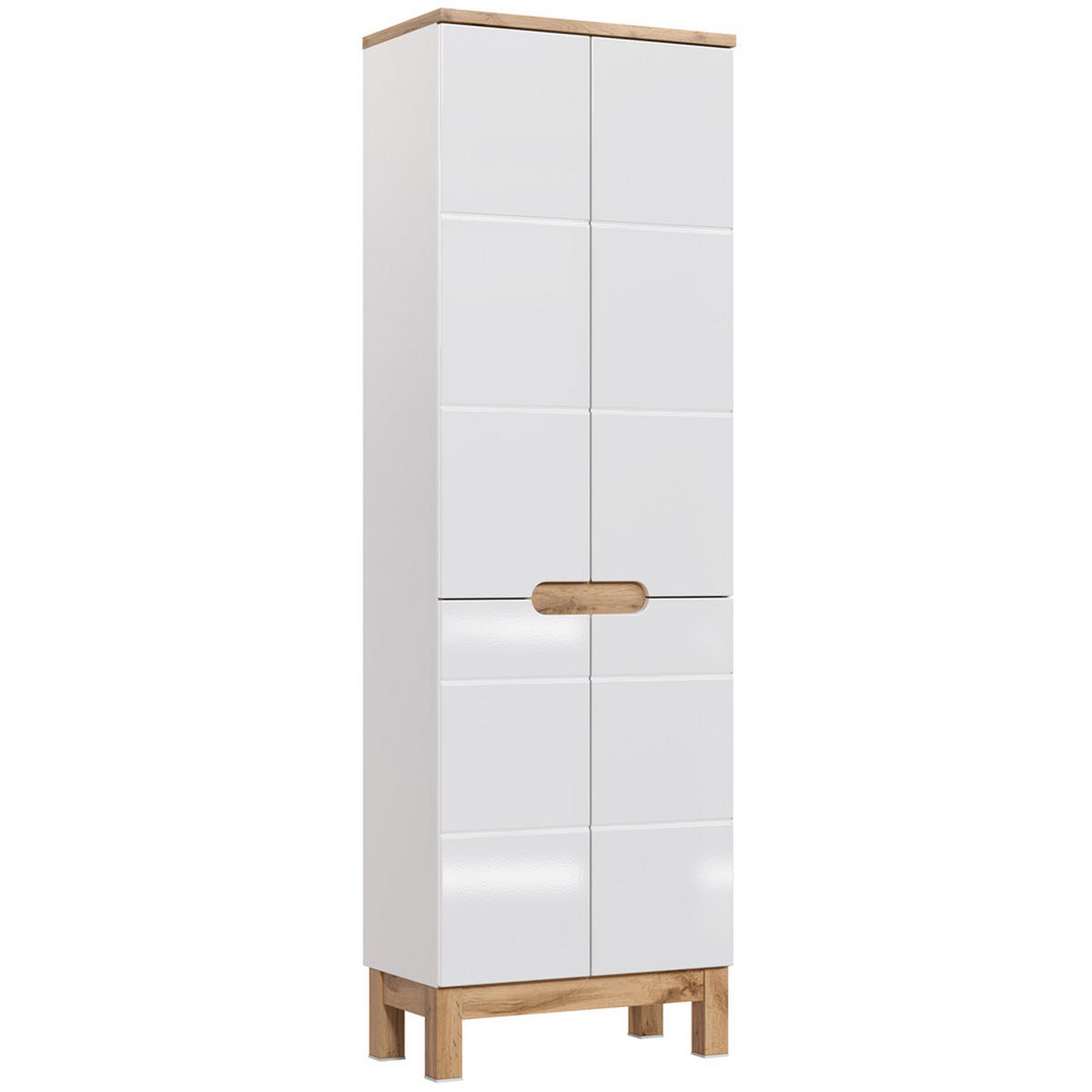 HOCHSCHRANK Solna-56 - Weiß, Holzwerkstoff (60/187/33cm) - Lomado