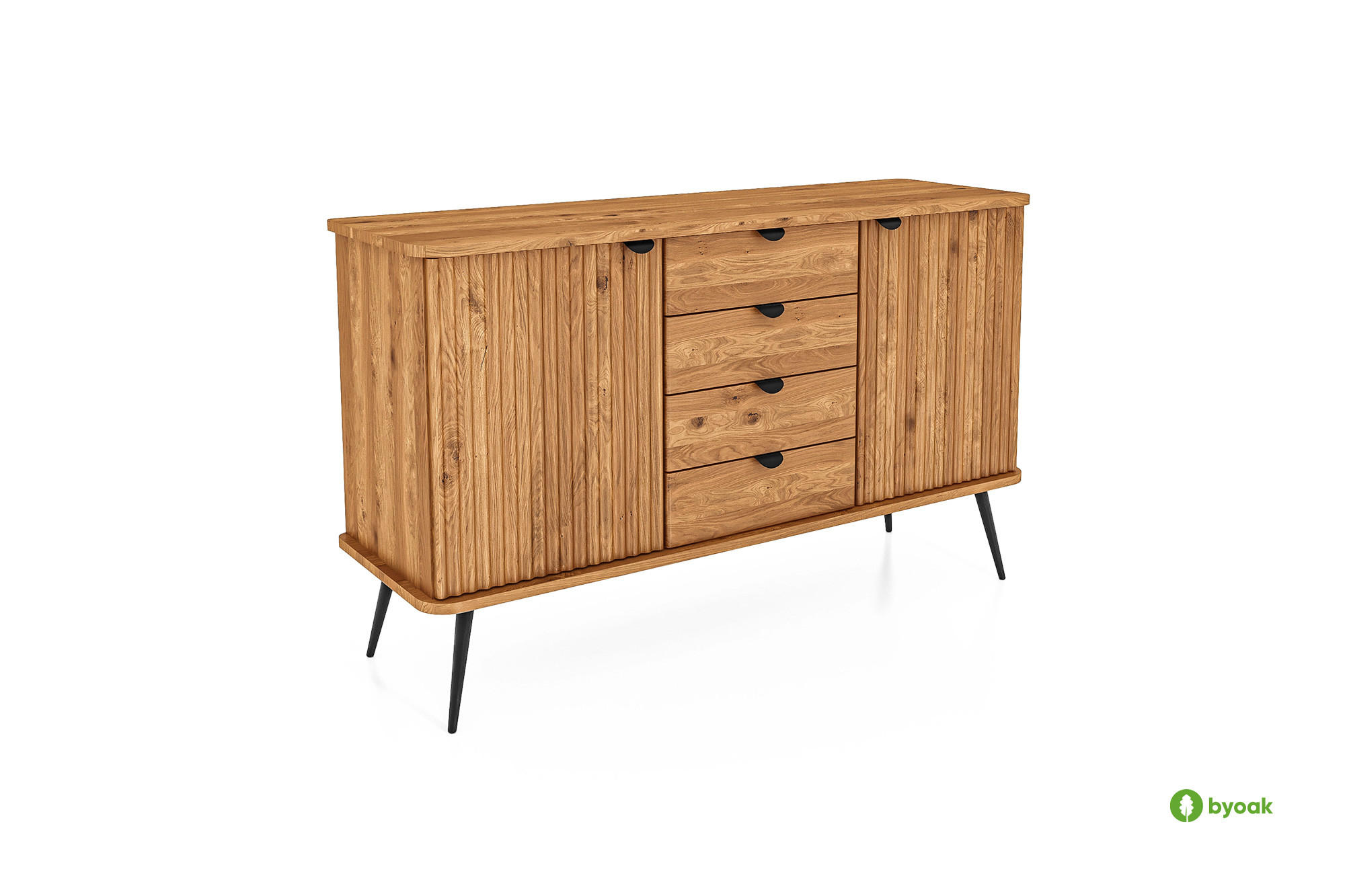 KOMMODE LINA - Wildeiche, Holz (144/87/46cm) - byoak