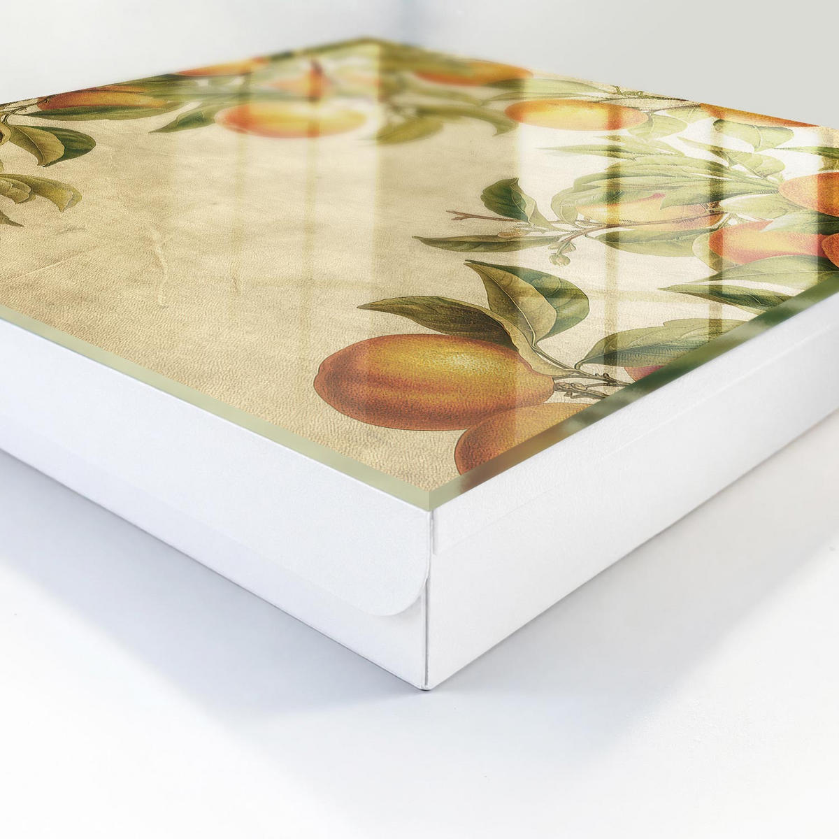 SCHLÜSSELBOX Weiß 30x30 cm – Türöffnung nach rechts - Orangen Natur - Orange, Metall (30/30/5cm) - TULUP