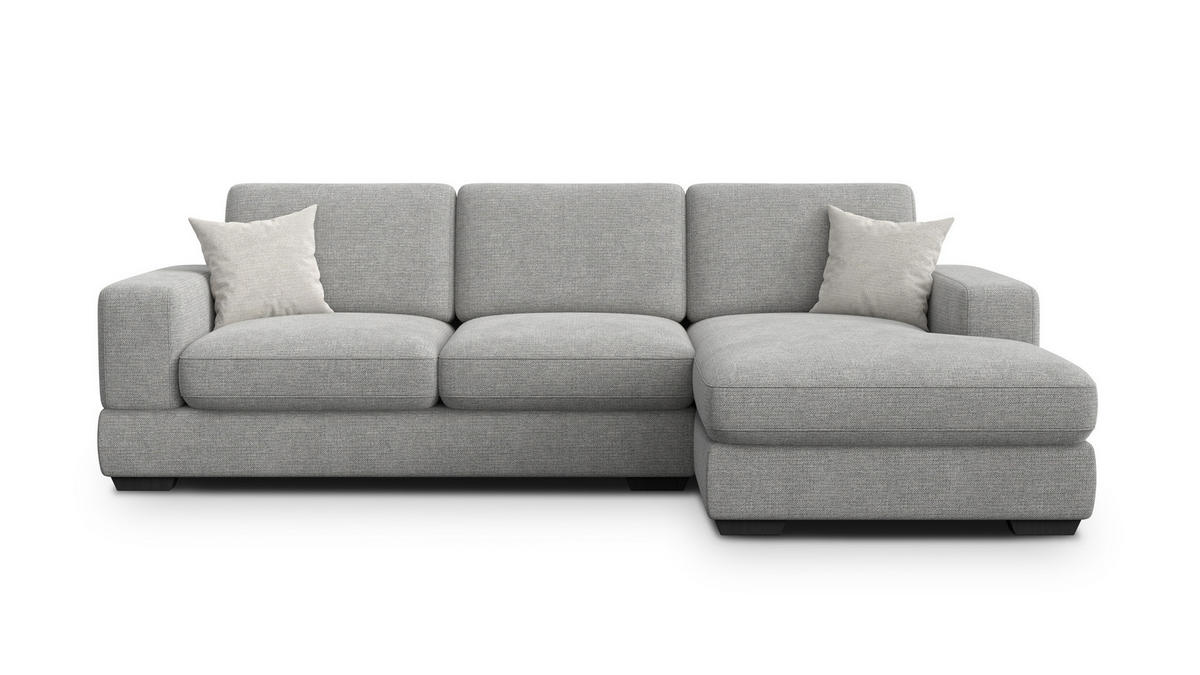 ECKSOFA OTTO 4-Sitzer, grau - Schwarz/Grau, Holz/Textil (279/159cm) - Courtois Laville