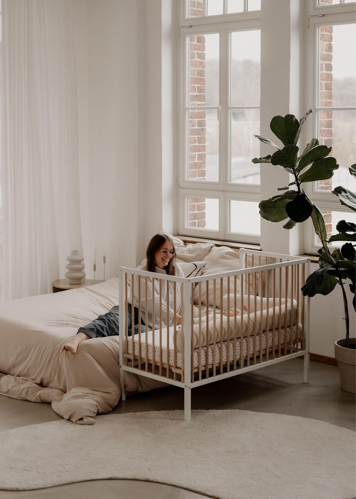 BEISTELLBETT Matratze Cloud Air Rollen & Umbauseite weiß/natur Dreamy 4in1 Bett - Weiß/Naturfarben, Holz (120/90/60cm) - Sämann – make a difference.