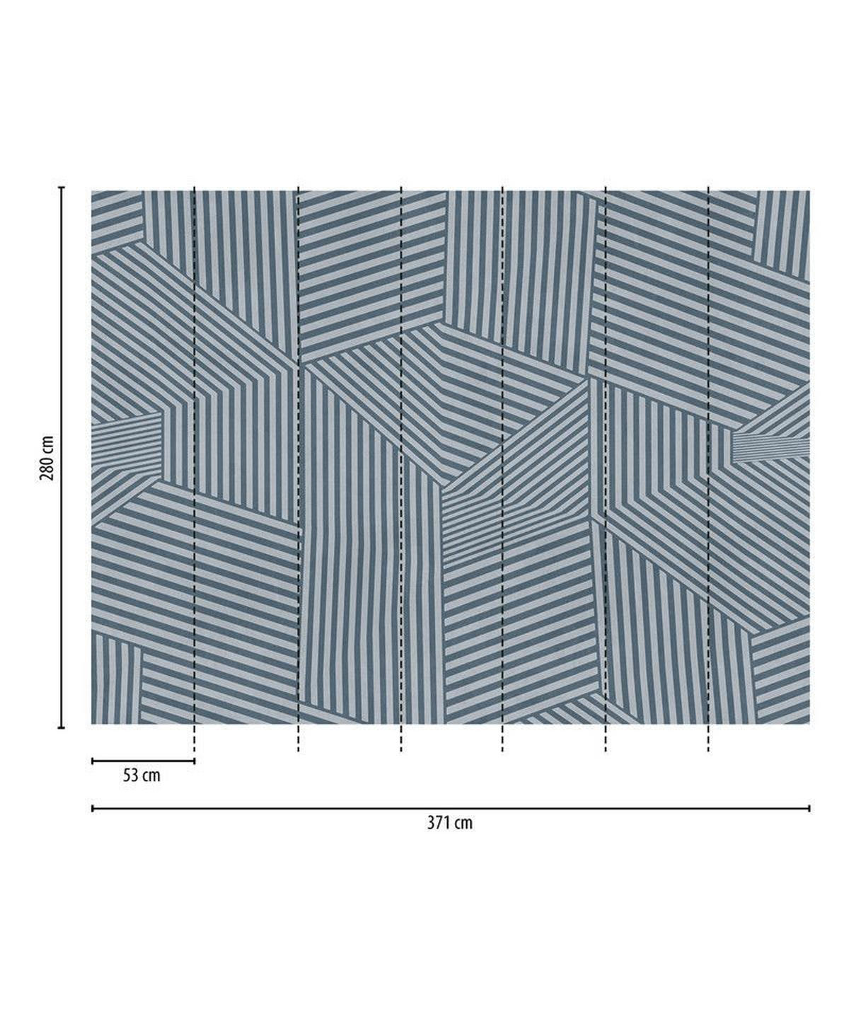 VLIESTAPETE Blau 371/280 cm - Blau/Grau, Textil (371/1cm) - KUNSTLOFT