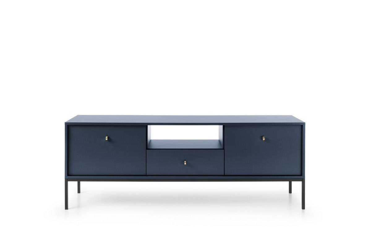 TV-SCHRANK, marineblau, 153,4 x 56,2 x 39 cm - Blau, Holzwerkstoff (153.4/56.2/39cm) - 3XE LIVING