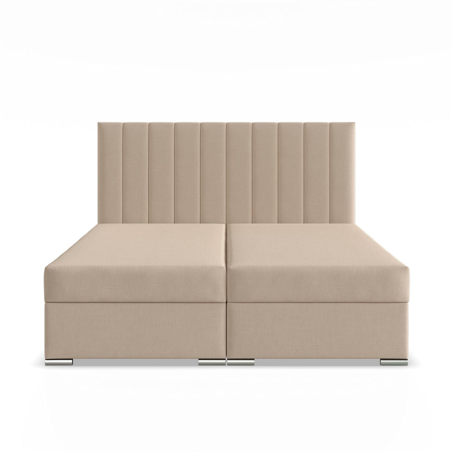 BOXBETT MIT KOPFTEIL 140x200 AGEN, Beige - Beige, Textil (140/200cm) - Mebligo