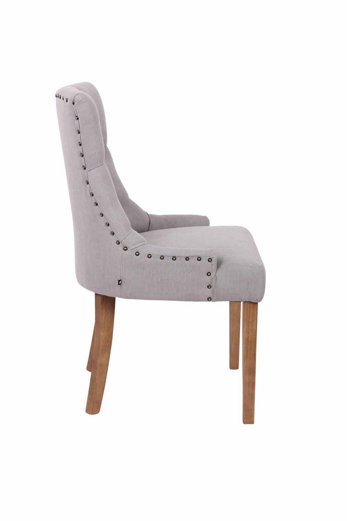 ESSZIMMERSTUHL Aboli, 2er Set Stoff, antik-hell Grau - Hellbraun/Grau, Holz/Textil (55/92/58cm) - TPFLiving
