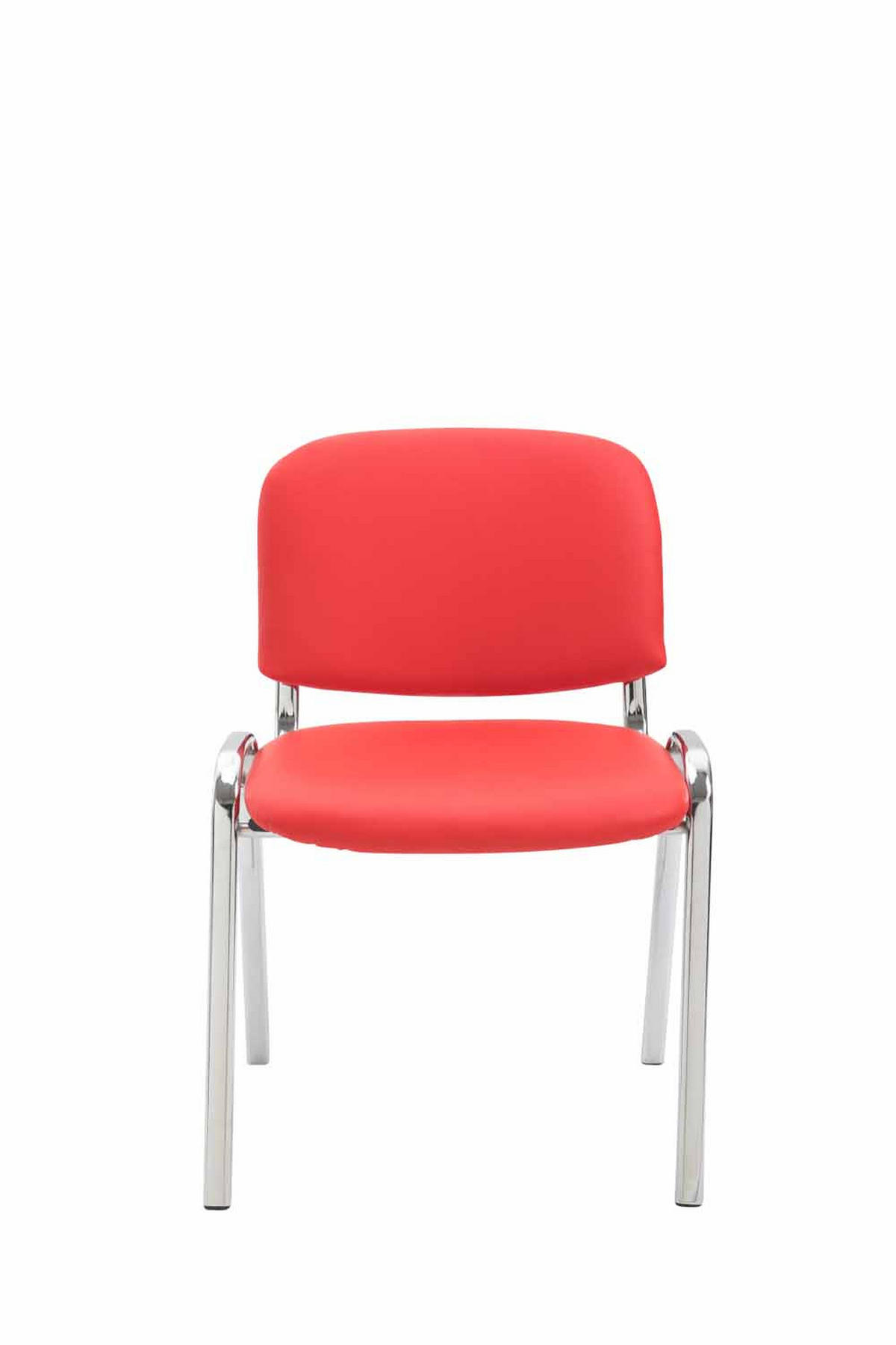 BESUCHERSTUHL Keen, Kunstleder mit Gestell in Chromoptik / Bezug Rot - Chromfarben/Rot, Textil/Metall (54/79/48cm) - TPFLiving
