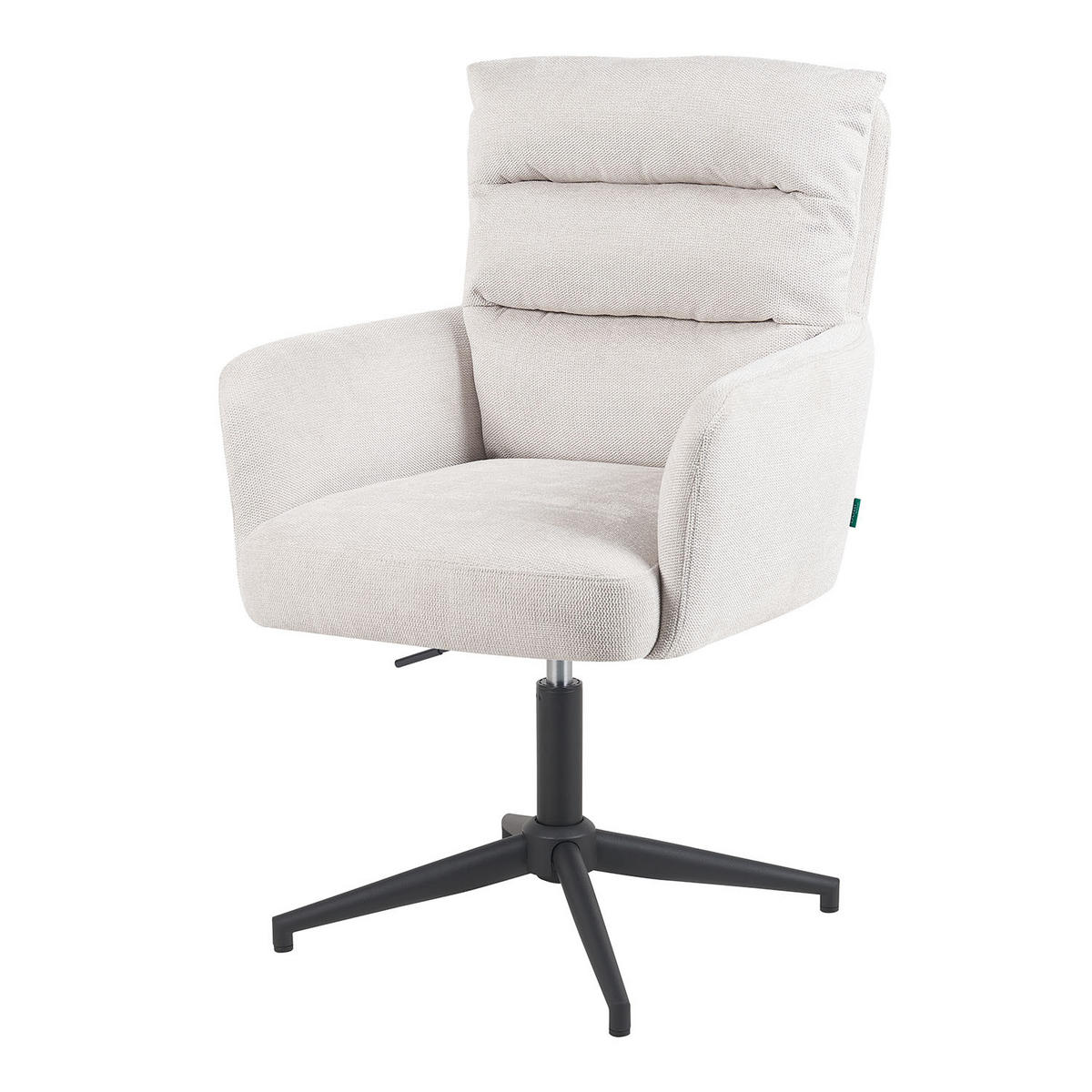 BÜROSTUHL Mika-Romy - Creme/Schwarz, Textil/Metall (59/91/66cm) - DUBI Möbel