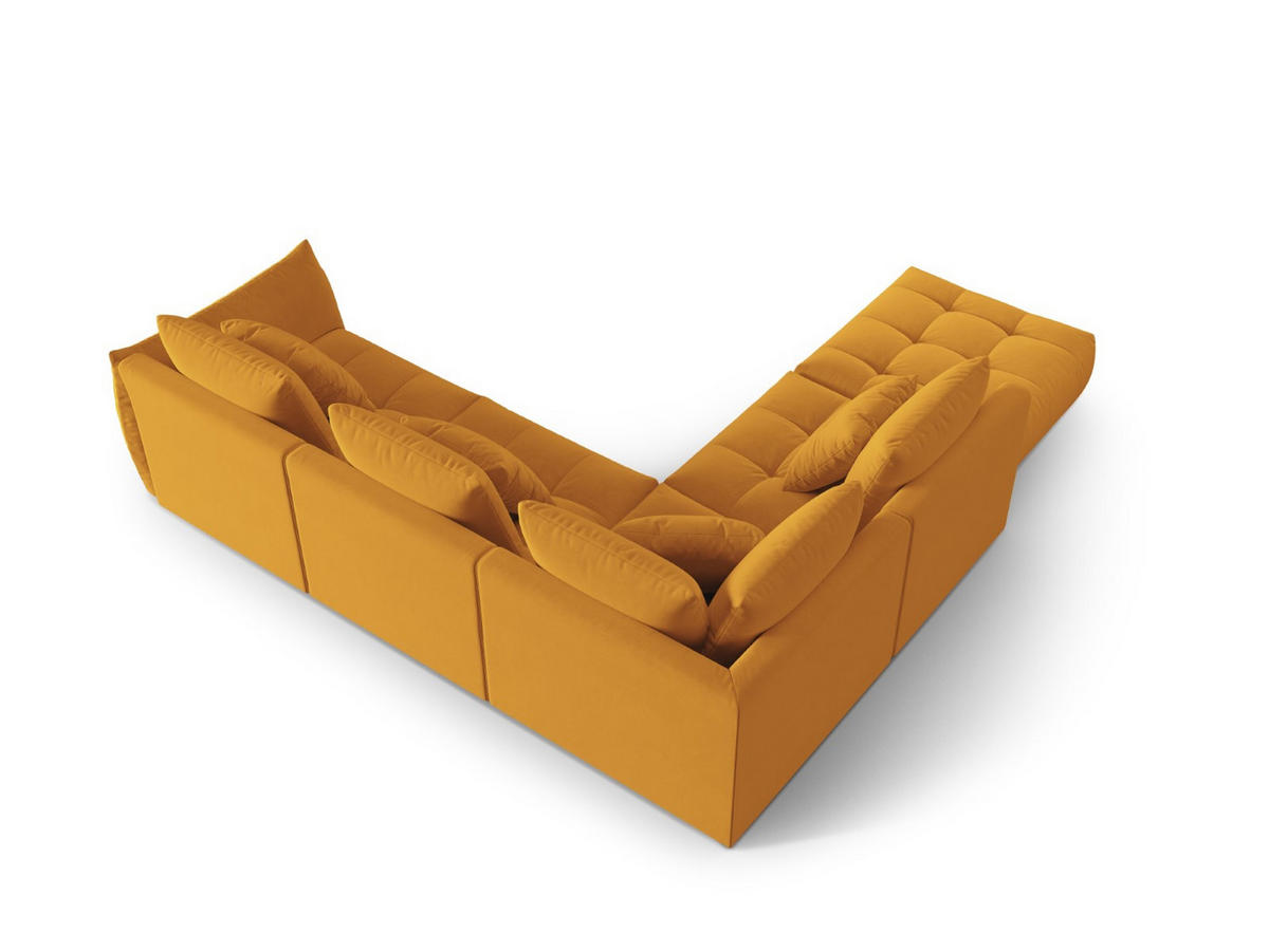 ECKSOFA modular links Bloom aus Samt gelb 4 Sitzplätze - Gelb, Textil (310/316cm) - Micadoni