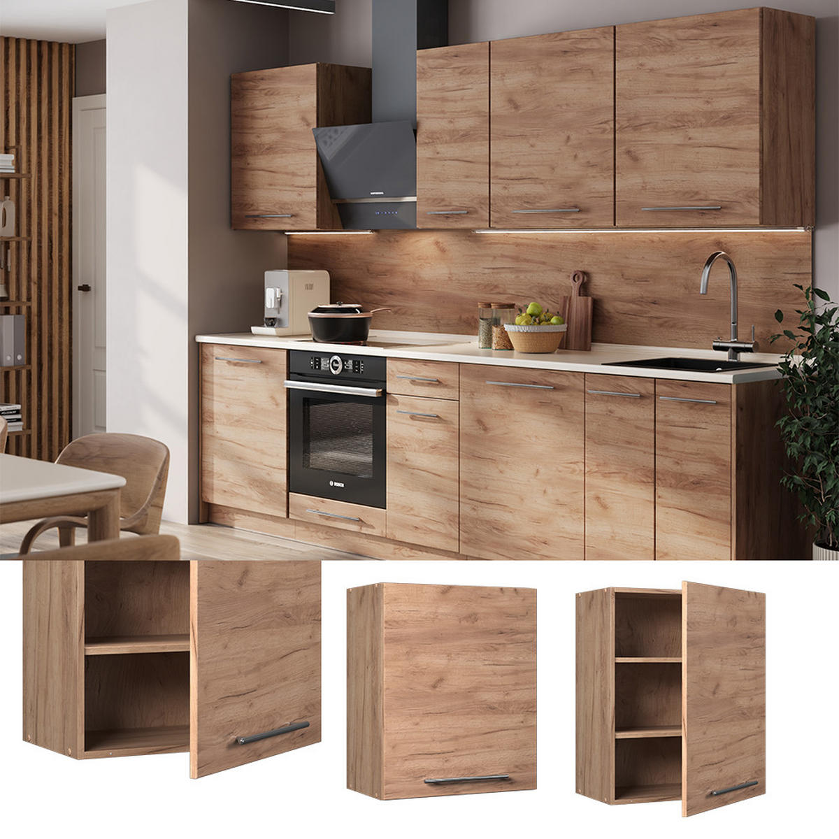 HÄNGESCHRANK Fame-Line, Goldkraft Eiche, 60 cm - Eichefarben, Holzwerkstoff (60/72/34.1cm) - Vicco