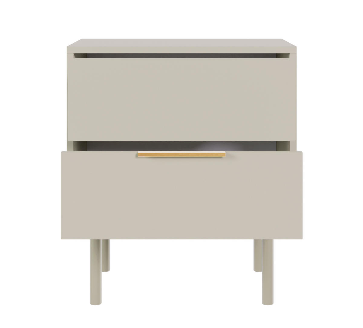 NACHTSCHRANK Viviaro Graubeige 54 cm - Greige/Goldfarben, Holz/Holzwerkstoff (54/61/39cm) - Selsey