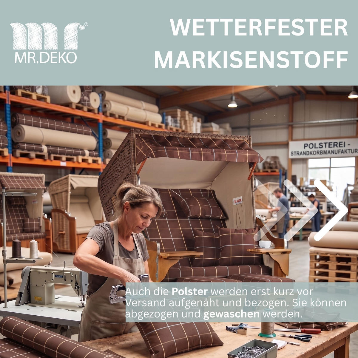 STRANDKORB Schleswig Pinie 2-Sitzer - Braun, Metall (120/160/80cm) - Mr. Deko