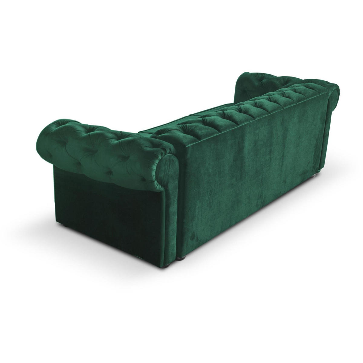 SCHLAFSOFA Chester 3-Sitzer, im Chesterfield-Stil, Dunkelgrün - Wengefarben/Dunkelgrün, Textil (252/82/92cm) - Beautysofa