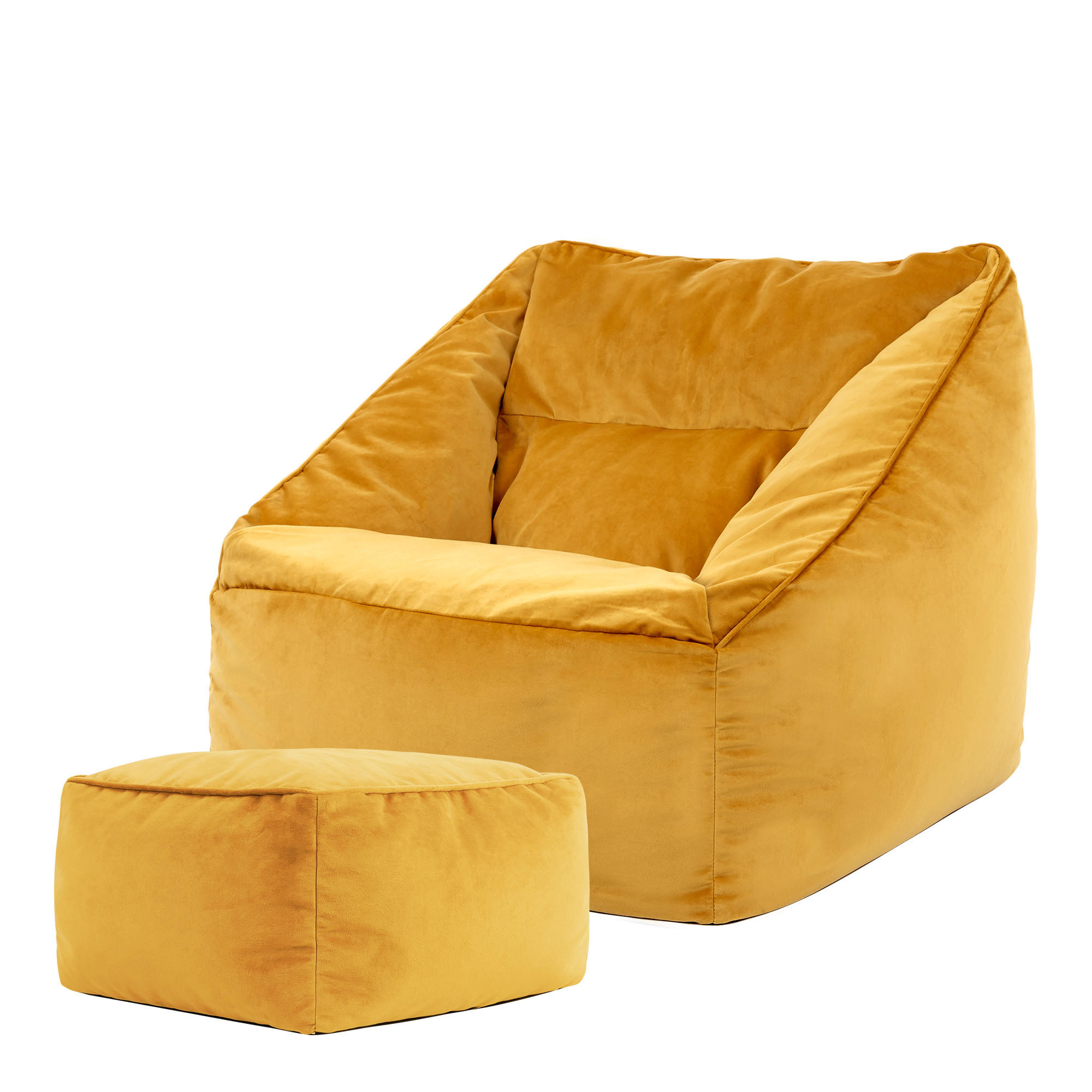 SITZSACK Sessel mit Sitzpouf - Gelb, Kunststoff (100/80/88cm) - icon