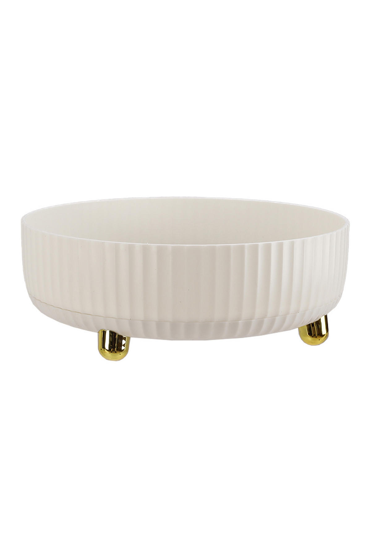 DREHTELLER aus ABS HIPS Kunststoff in Perlweiß Rund 360° drehbar Elegantes Design 22 x 22 x 7,5 cm - Weiß, Kunststoff (22/7.5/22cm) - Livingandhome