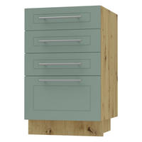 SCHUBLADENUNTERSCHRANK Kvantum D4A/40 Mint Matt / Eiche Artisan Matt 40 / 50 / 82cm - Eiche Artisan/Mintgrün, Holz/Holzwerkstoff (40/82/50cm) - Feldmann-Wohnen