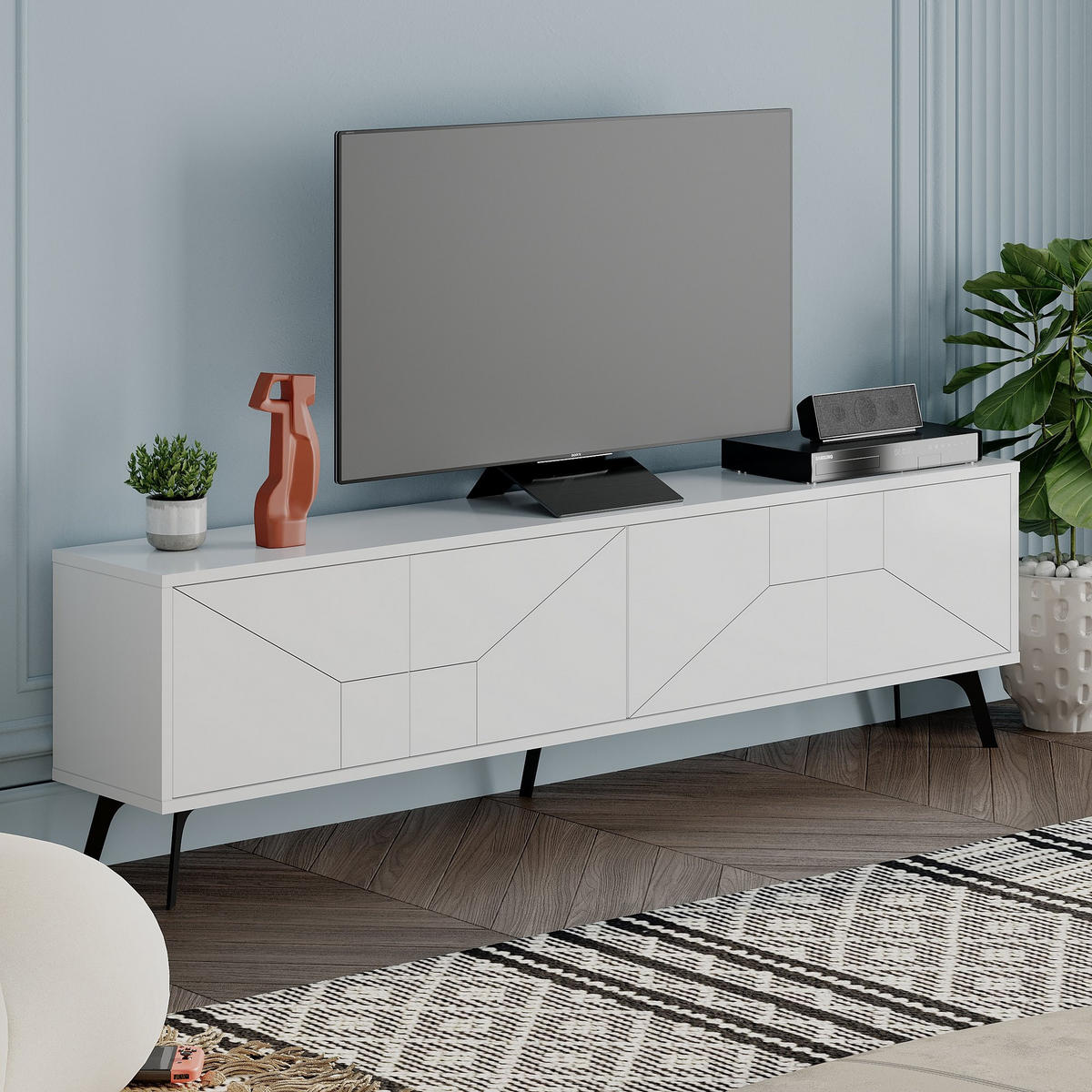 TV-MÖBEL Dune Weiß - Weiß, Holz (180/50/29cm) - Habitat Garten