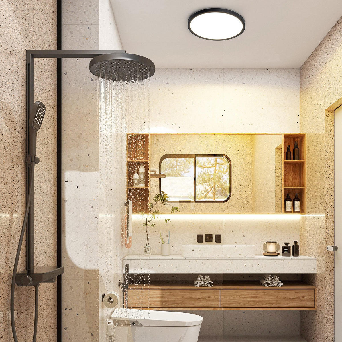 LED-DECKENLEUCHTE Lind 22/22/2.6cm - Schwarz, Kunststoff (22/22/2.6cm) - Nettlife
