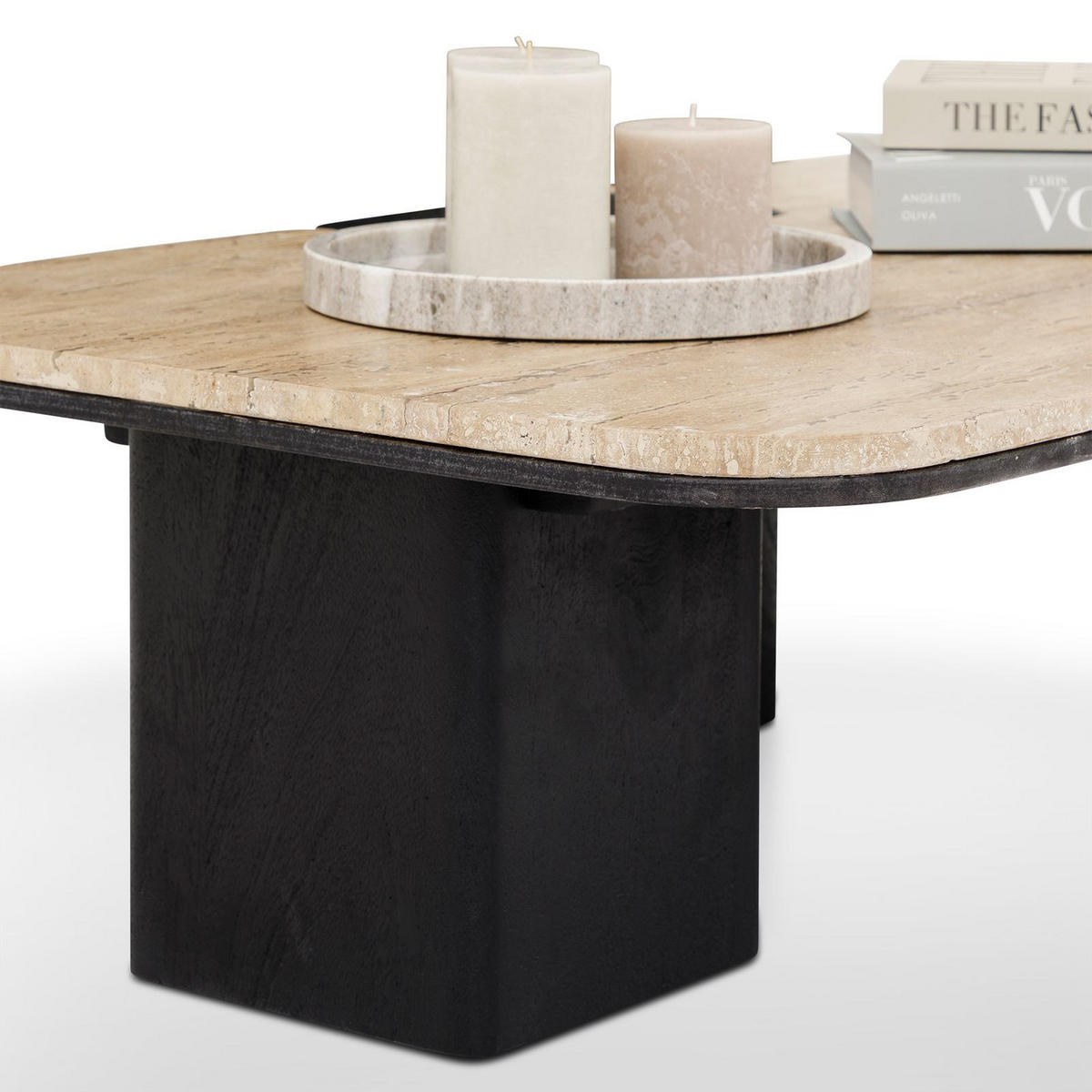 COUCHTISCH SURAT beige/schwarz - Beige/Schwarz, Naturmaterialien/Holz (60/100/27cm) - IDIMEX