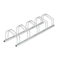 FAHRRADSTÄNDER Silber verzinkter Stahl für 5 Fahrräder - Silberfarben, Metall (136/26/33.5cm) - Relaxdays