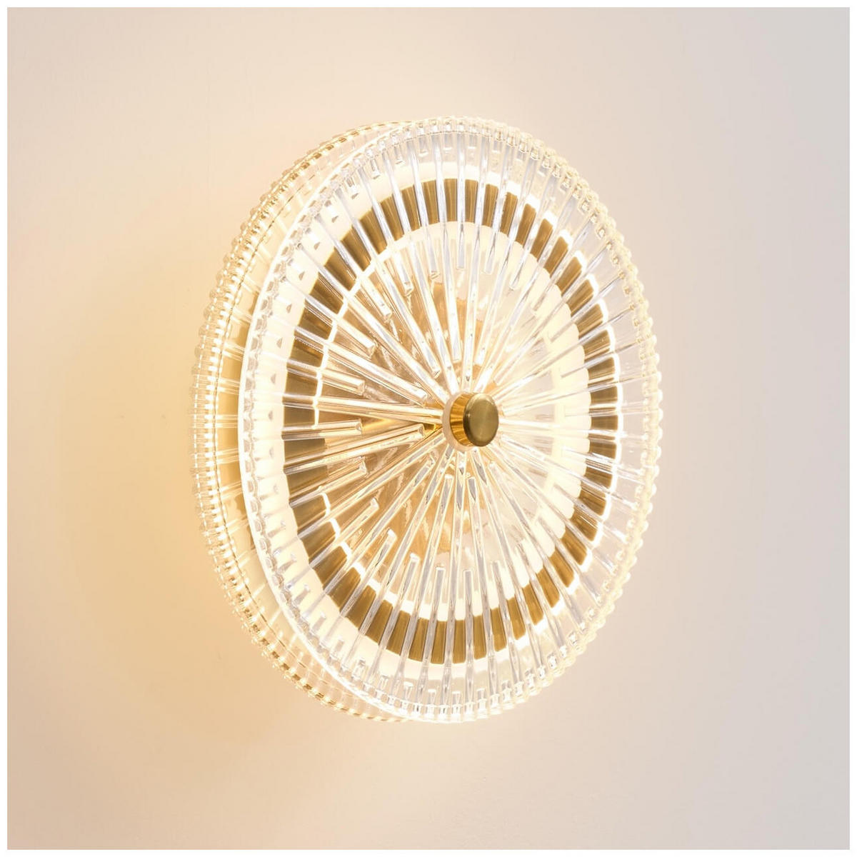 WANDLEUCHTE Alma, Transparent und Messing, 20cm - Goldfarben, Glas (20/20/7.5cm) - KOSILUM