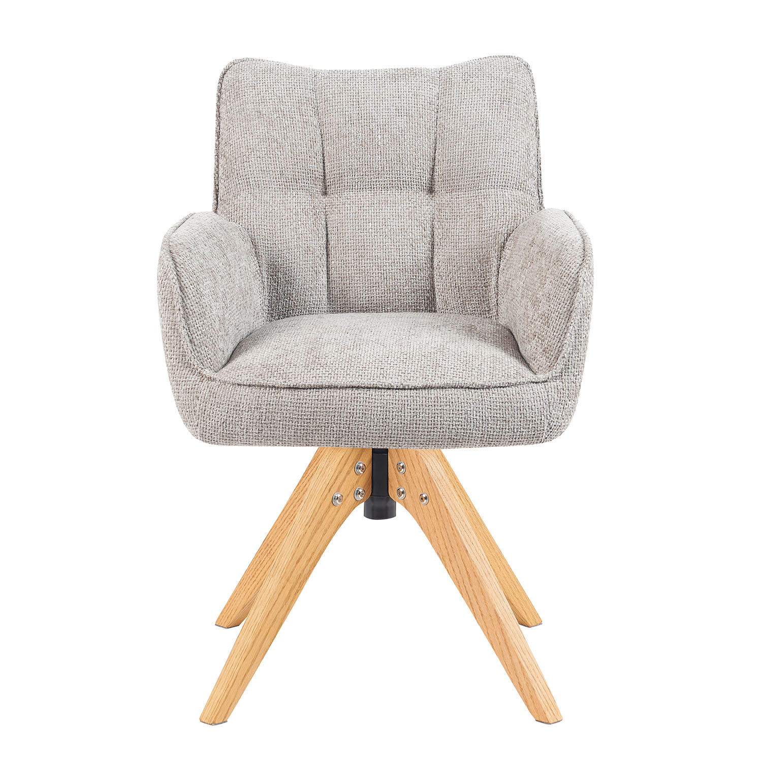 DREHSTUHL Mika-Theo - Honigeiche/Hellgrau, Eichenholz/Holz (59/84/66cm) - DUBI Möbel