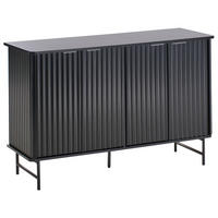 SCHRANK Schwarz Glastonbury - Schwarz, Holzwerkstoff/Metall (120/80/40cm) - Beliani