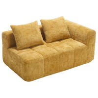 2-SITZER 158/90/60 cm Gelb aus Chenille mit Seitentaschen - Gelb, Textil (90/60/158cm) - OKMYHOME