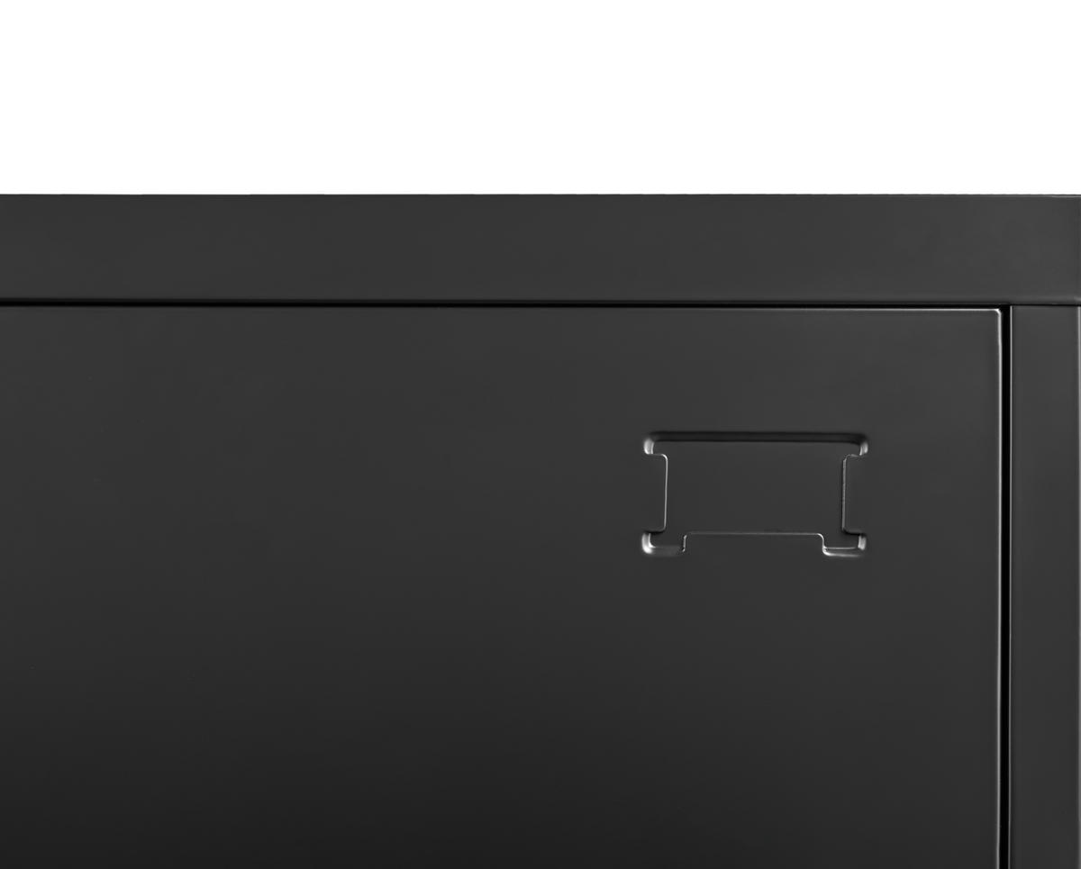 KOMMODE 90/100/40 cm Schwarz aus Metall mit 6 Türen - Schwarz, Metall (40/100/90cm) - OKMYHOME