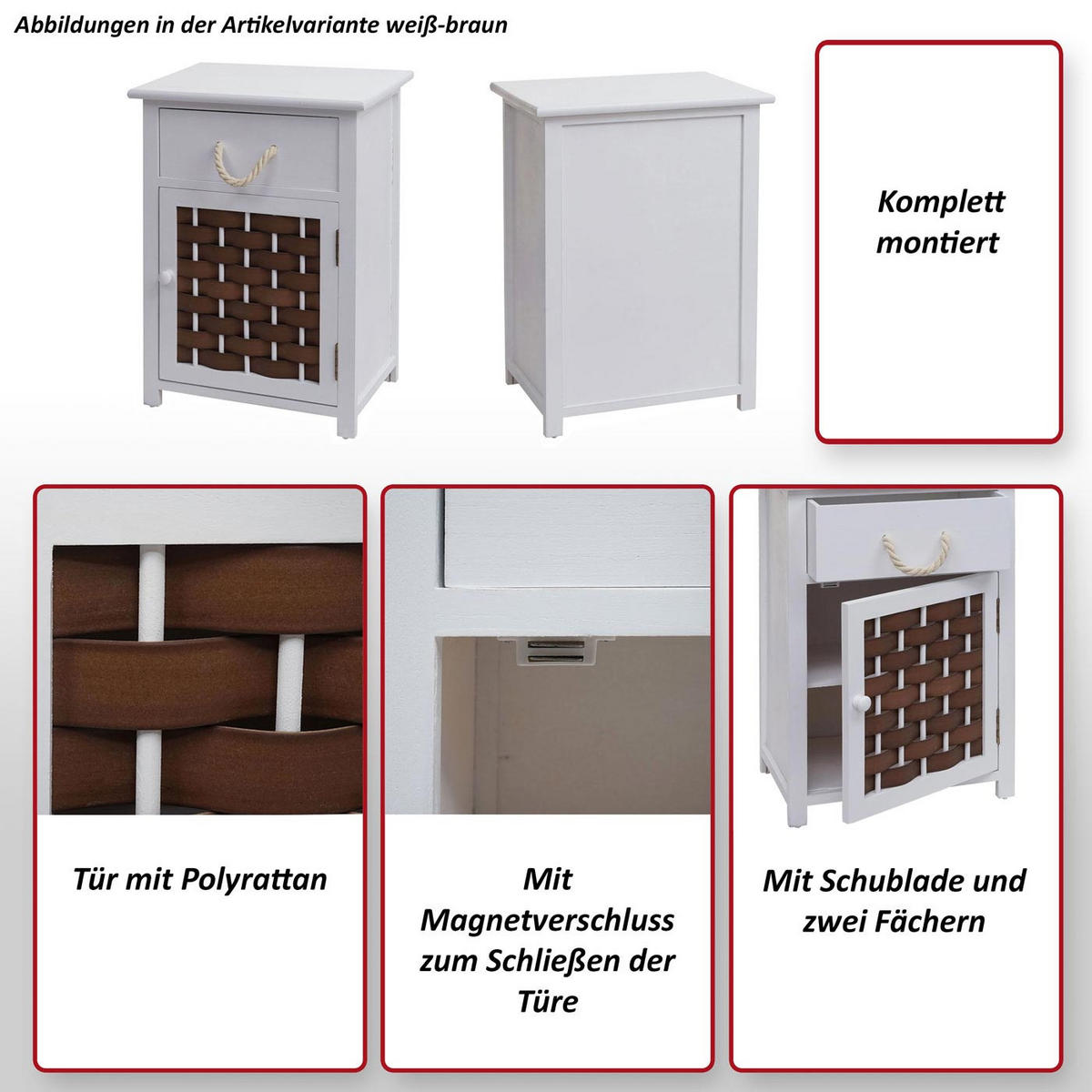 KOMMODE Grau, Grau - Grau, Holz (39/55/28cm) - MCW