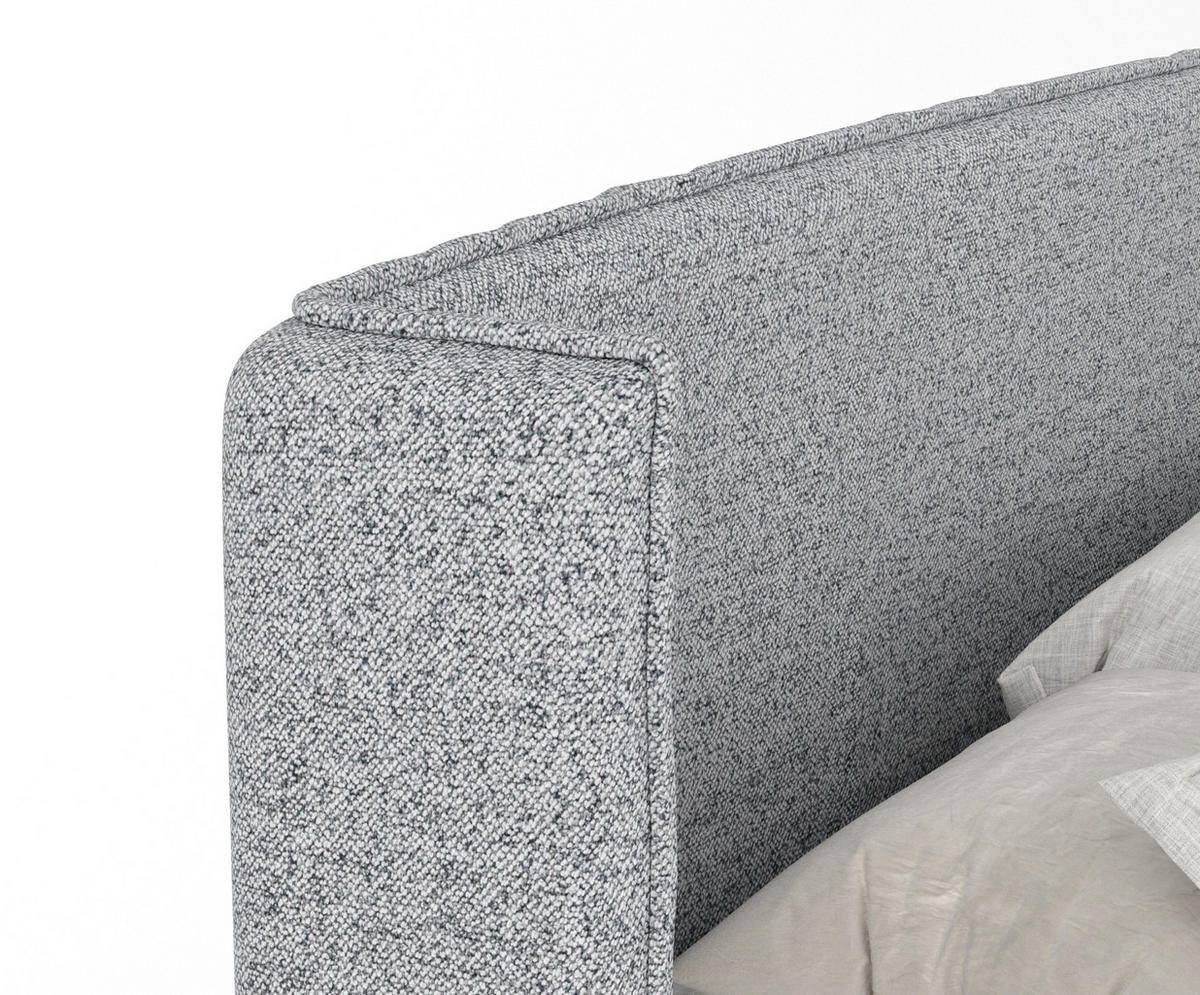 BOXBETT Monpelli Grau 180/200 cm mit Matratze und Topper - Schwarz/Grau, Holz/Holzwerkstoff (180/200cm) - Maison de Reve