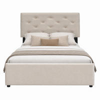 BETT mit Rollbett 90x200 cm Samt Beige - Beige, Metall (90/200cm) - Meubliv