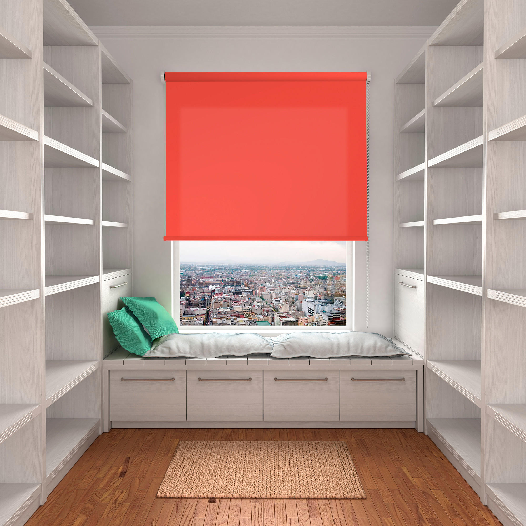 SEITENZUGROLLO lichtdurchlässig L2000 - Koralle, Textil (90/250/250cm) - VIEWTEX