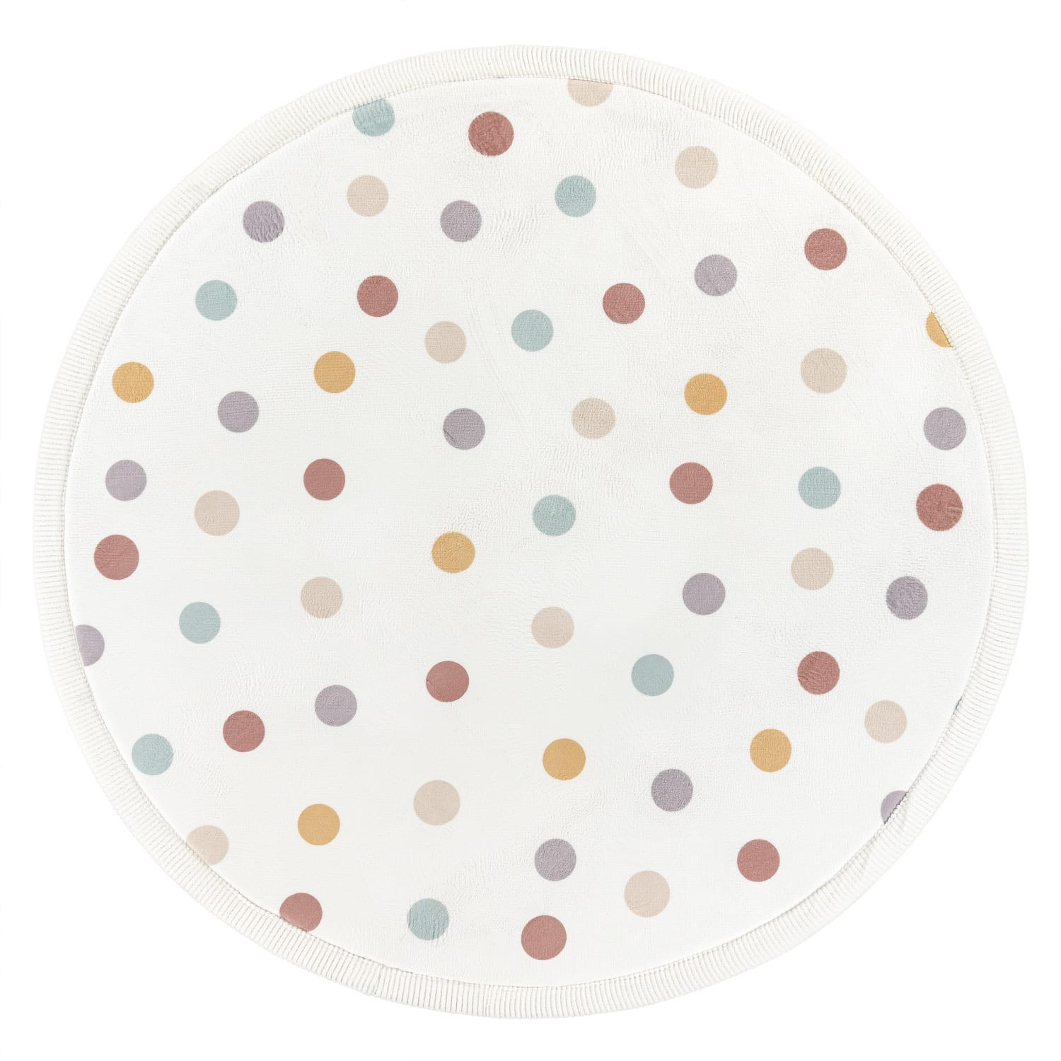 KINDERTEPPICH waschmaschinenwaschbar Punkte Kindermotiv Kinderzimmer schmutzabweisend Mehrfarbig Rund 120D - Multicolor, Textil (120/120cm) - KADIMA DESIGN